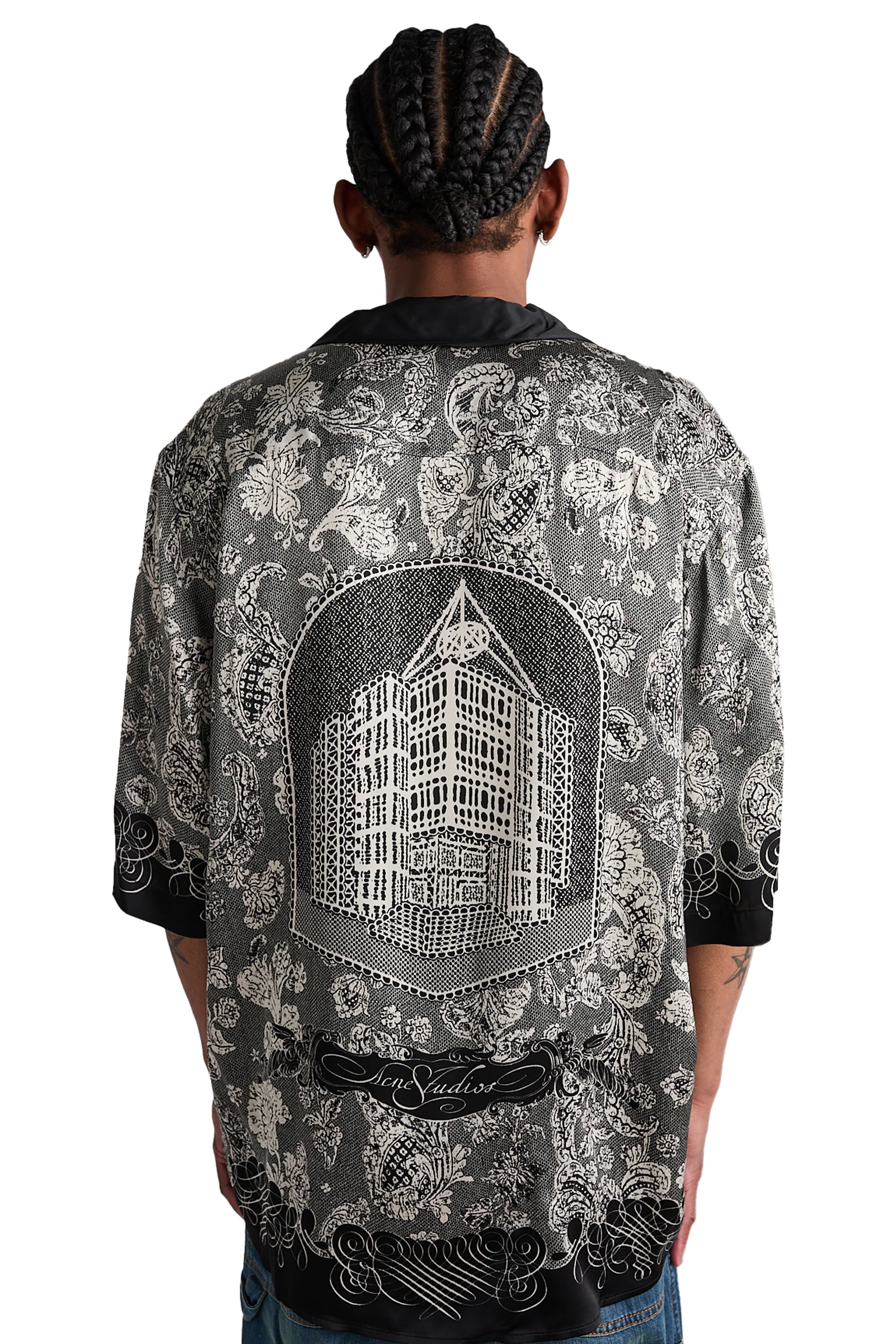 Acne Studios Silk Crochet Shirt 'Black/Ecru' - Image 3