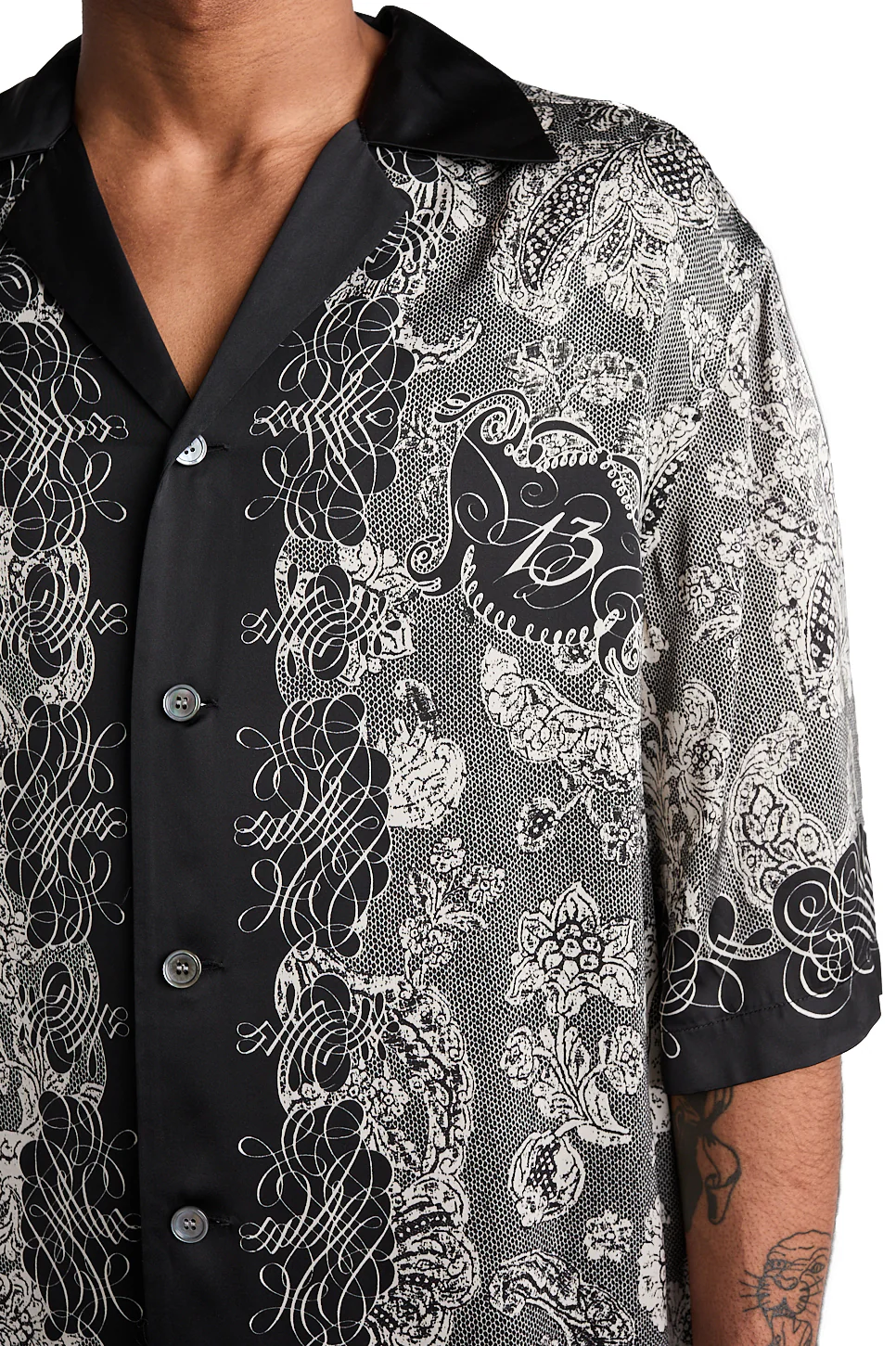 Acne Studios Silk Crochet Shirt 'Black/Ecru' - Image 4