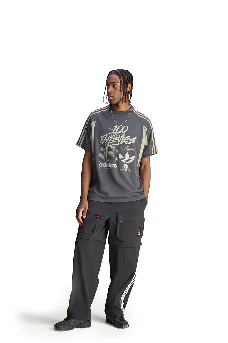adidas x 100T Tee 'Carbon' - Image 3