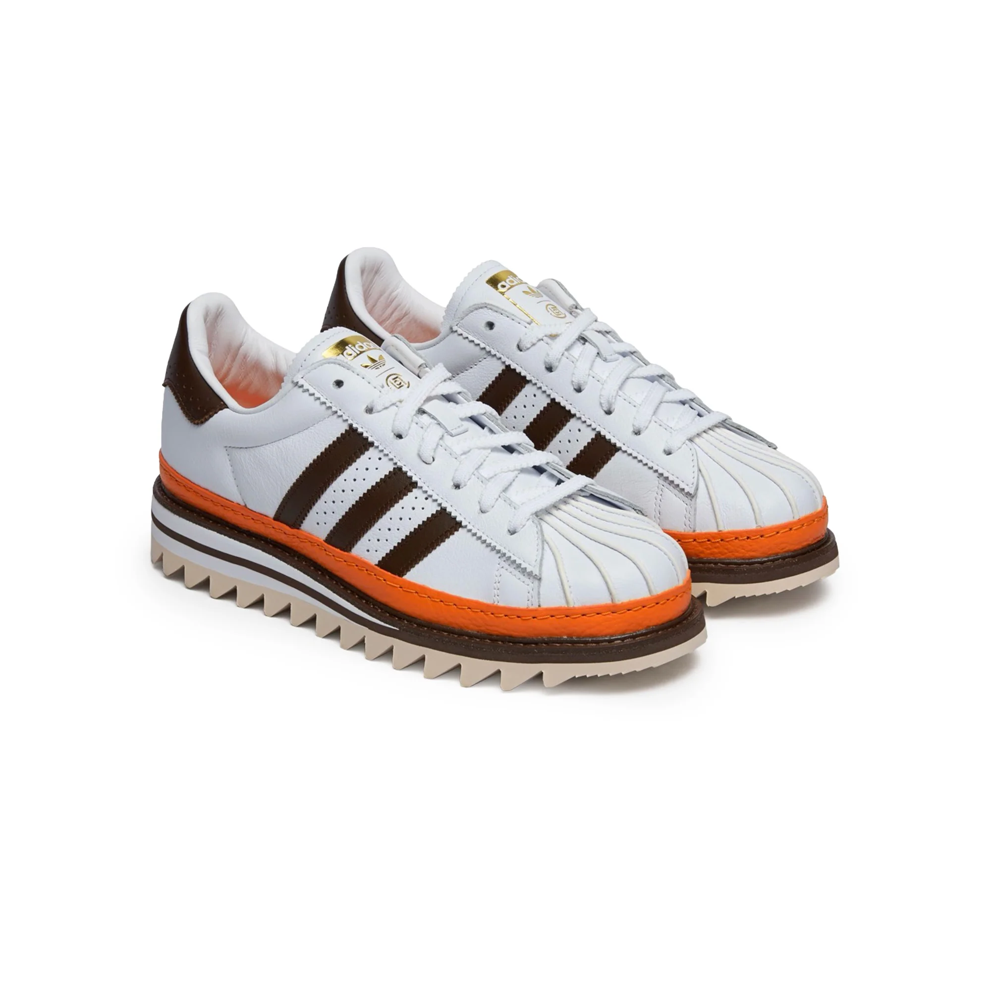 adidas x CLOT EX Orange Superstar 'White/Coffee' - Image 2