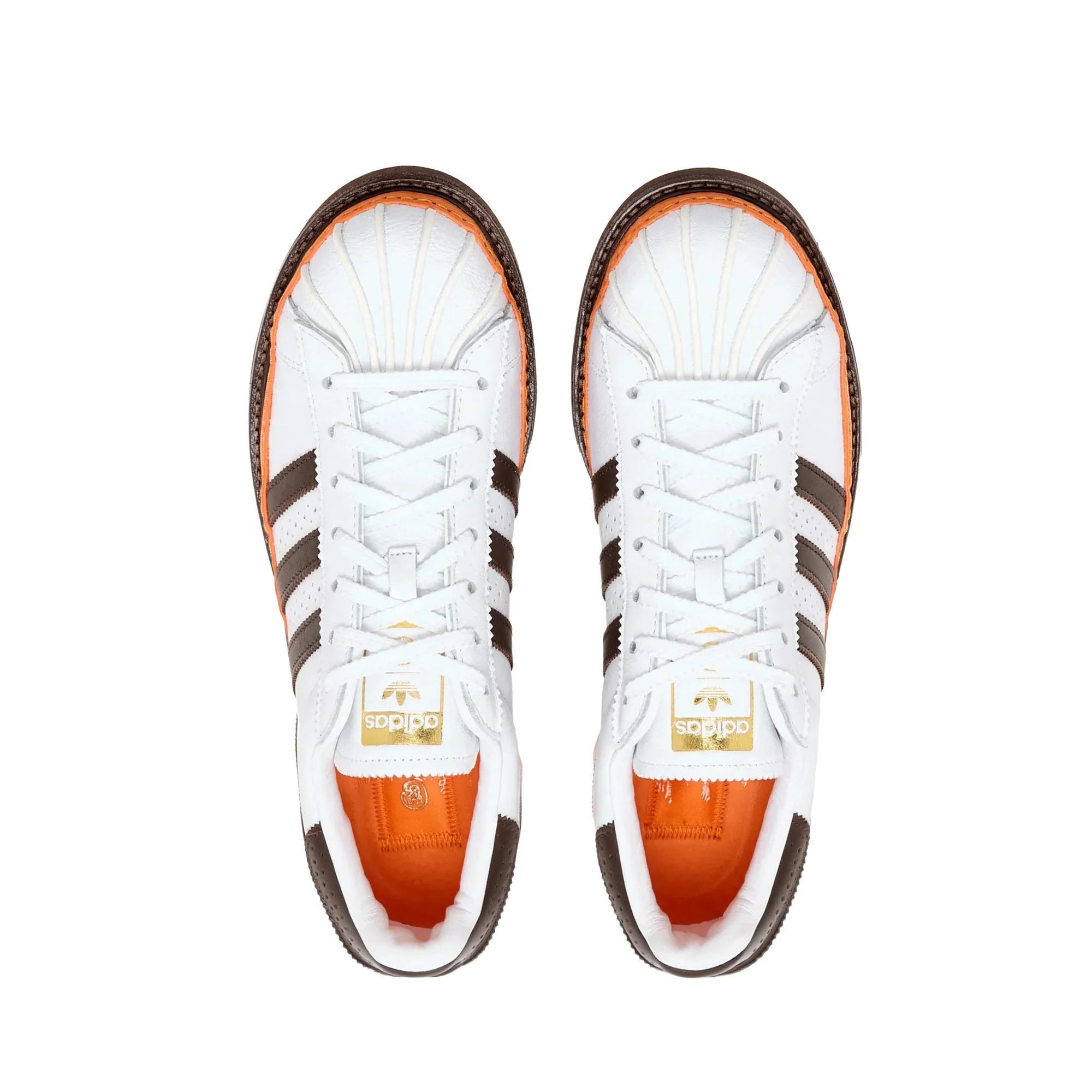 adidas x CLOT EX Orange Superstar 'White/Coffee' - Image 3