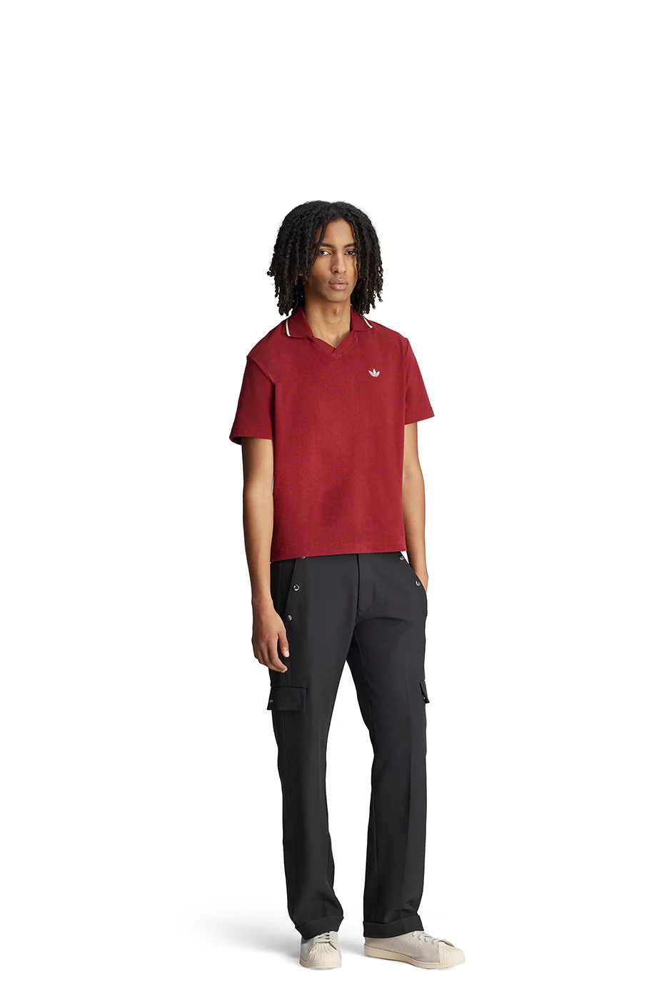 adidas x Wales Bonner Knit Polo 'Burgundy' - Image 3