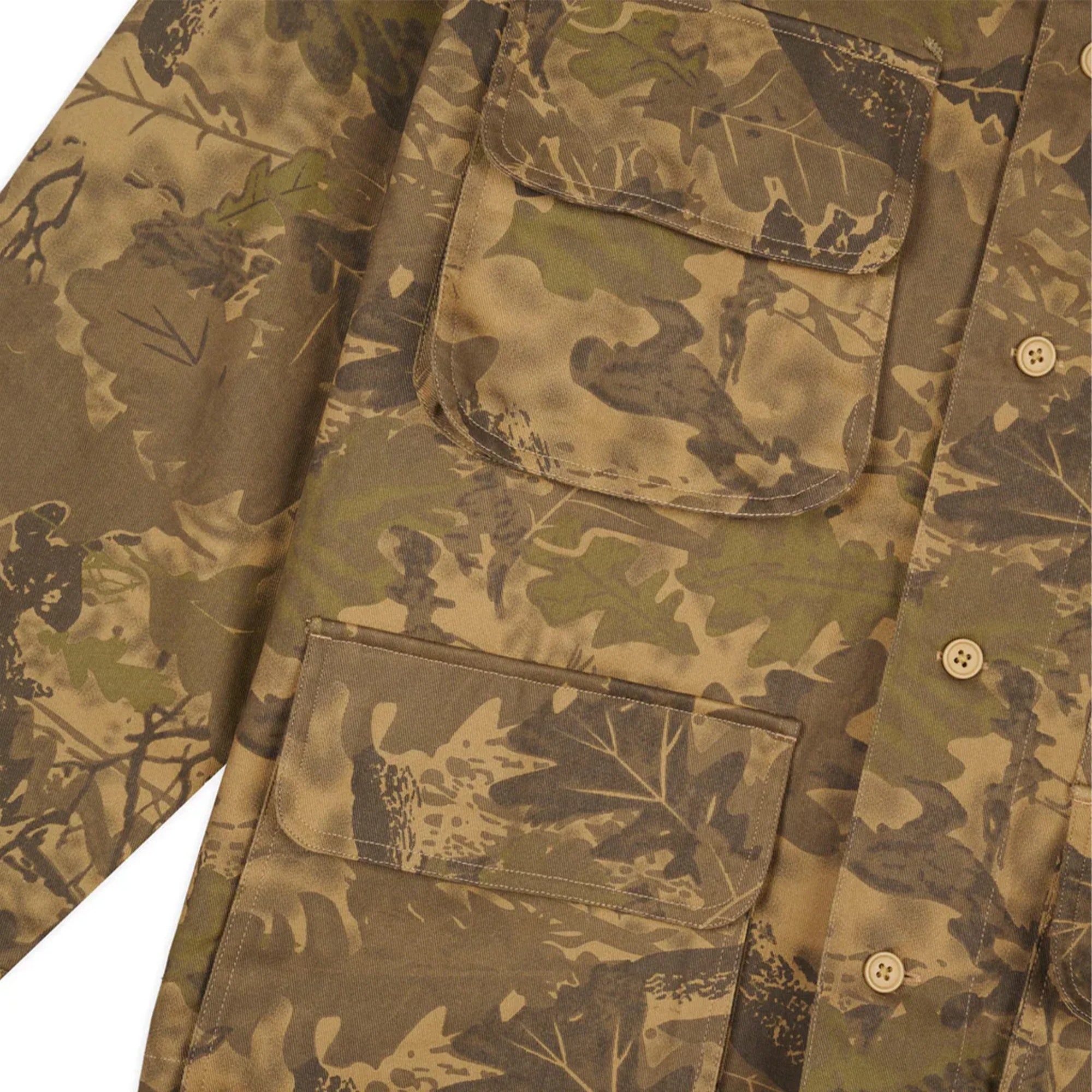 Brain Dead Twill Military Shirt Jacket 'Leaf Camo' - Image 3