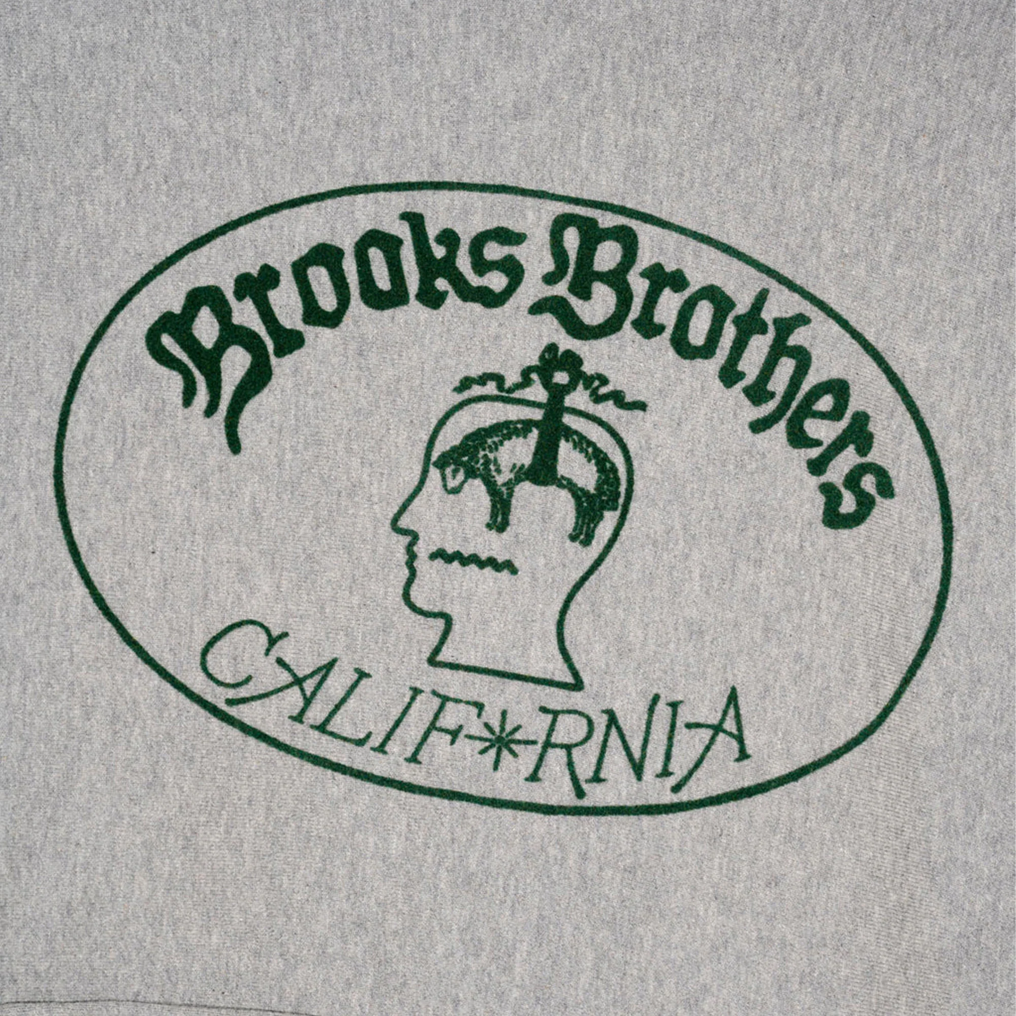 Brain Dead x Brooks Brothers California Logo Hoodie 'Grey' - Image 3