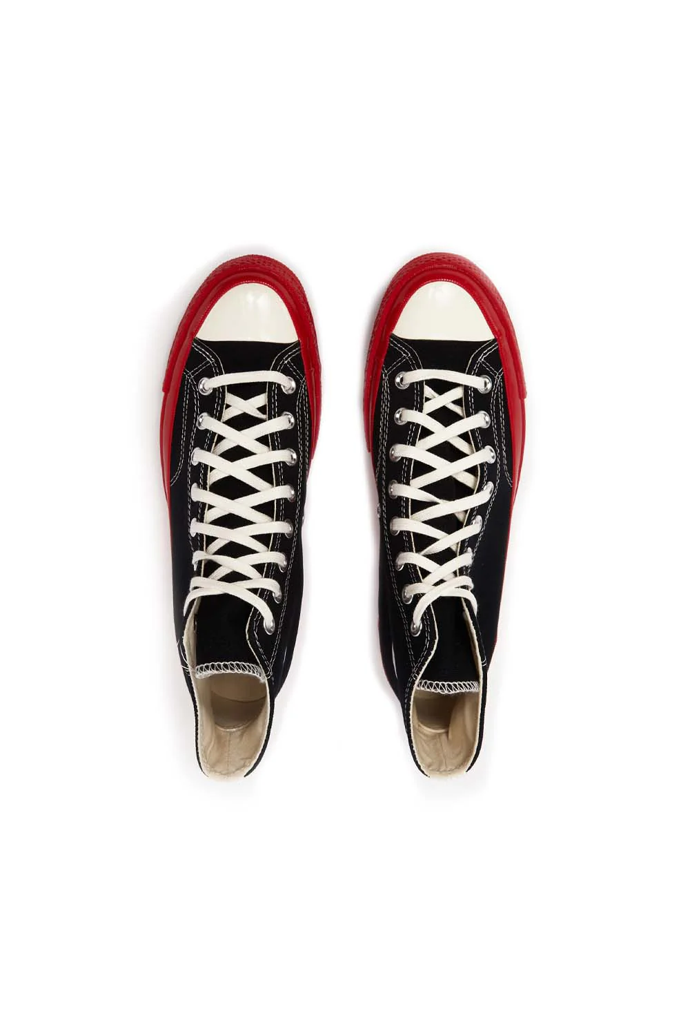 Comme des Garcons PLAY x Converse Chuck 70 High Shoes Black/Red - Image 3