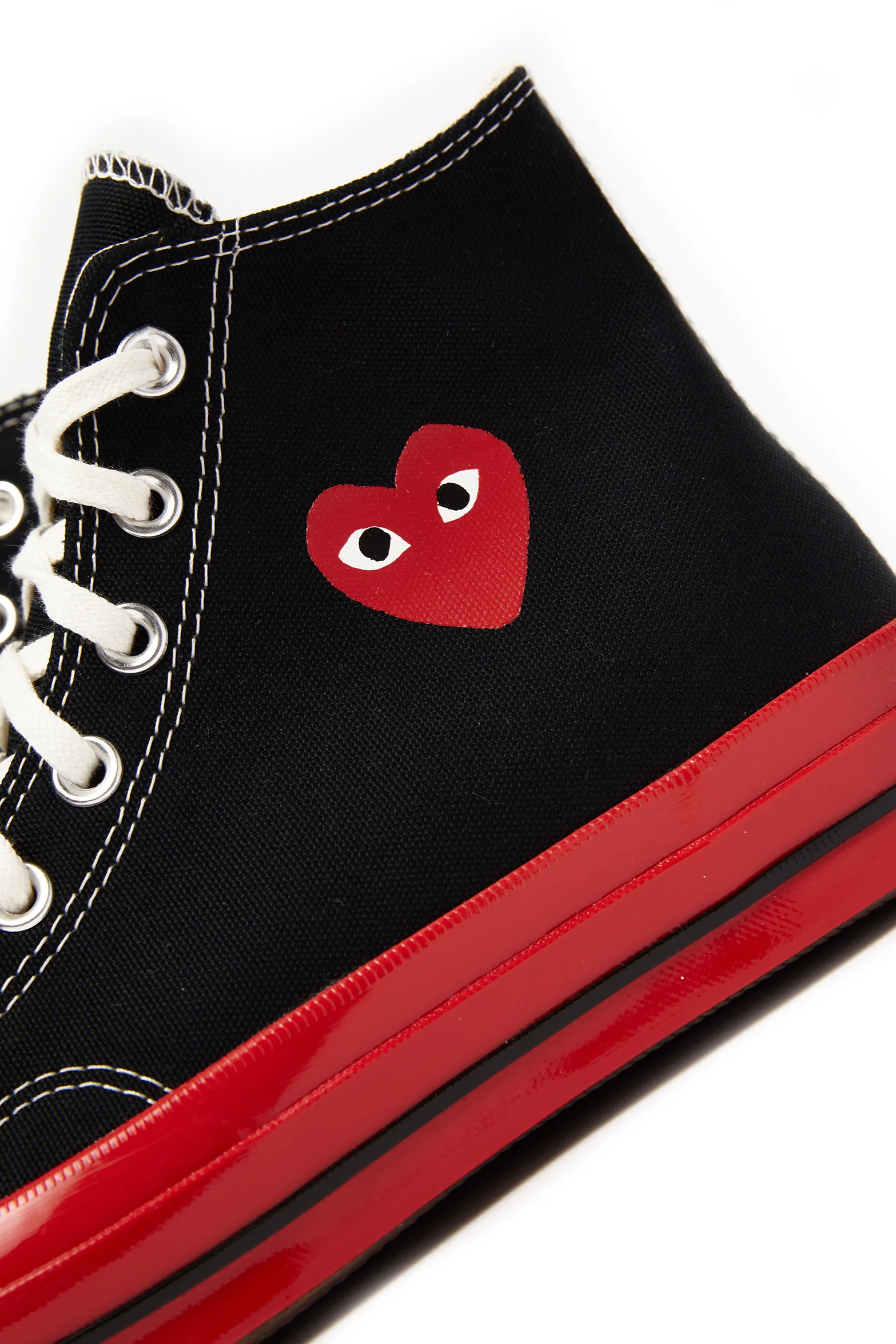 Comme des Garcons PLAY x Converse Chuck 70 High Shoes Black/Red - Image 4