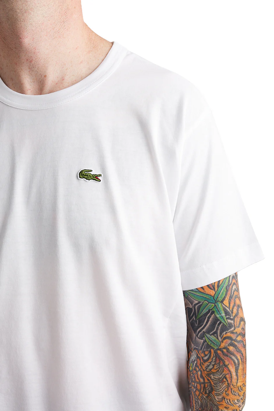Comme des Garcons SHIRT Mens Lacoste Badge Tee 'White' - Image 4