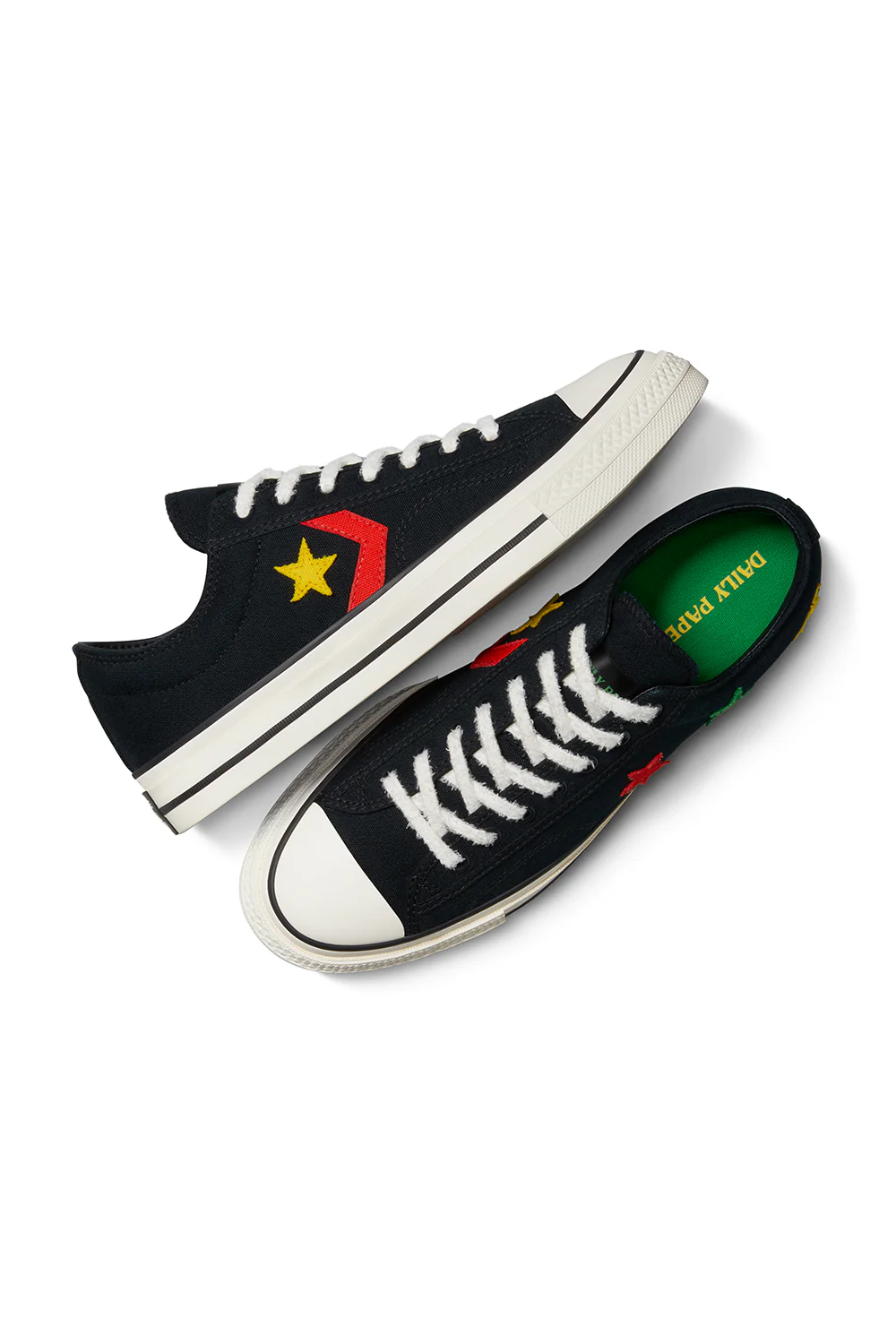Converse x Daily Paper Star Player 76 Ox 'Black/Fern Green/Cyber Yellow' - Image 3