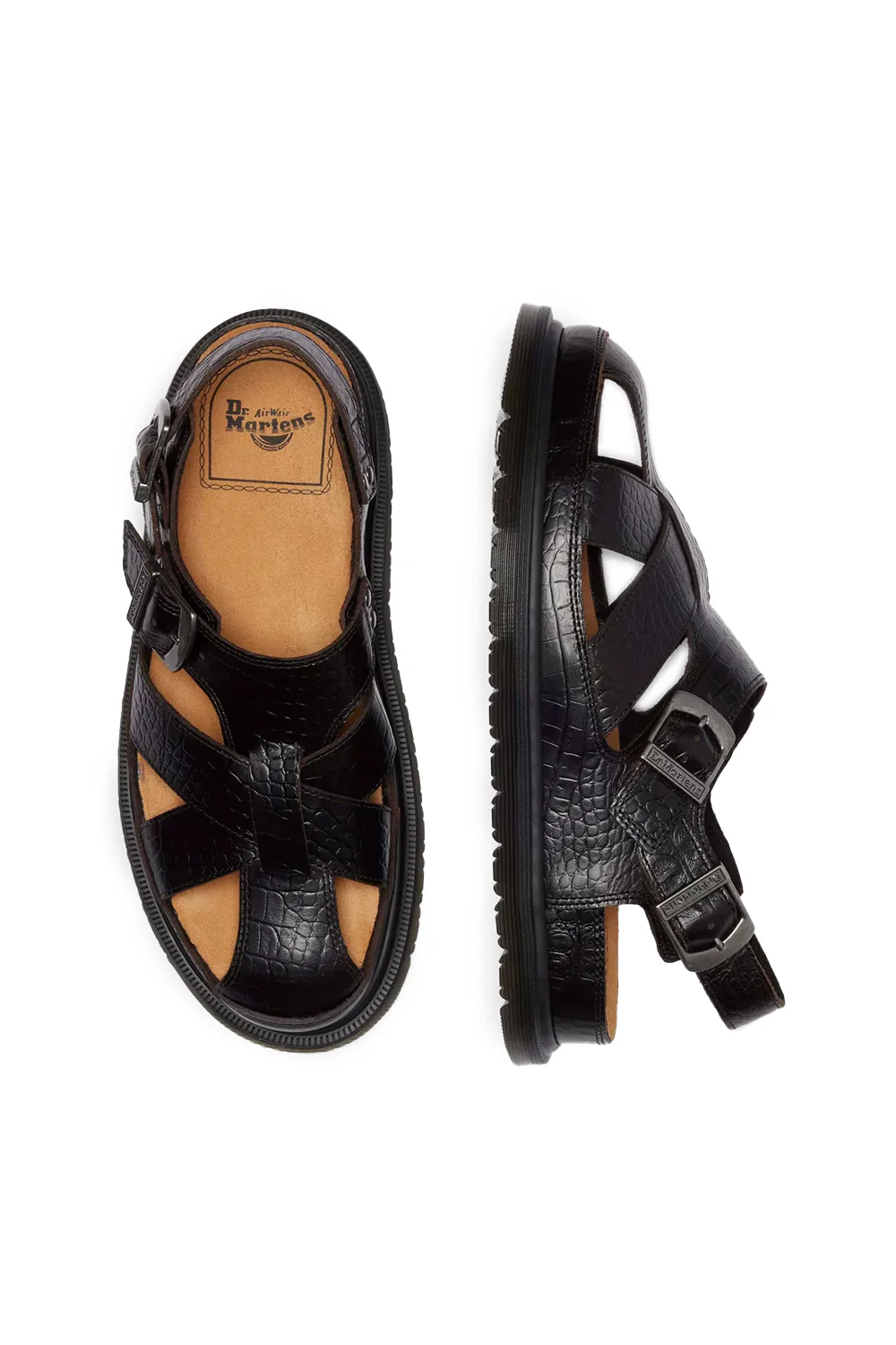 Dr Martens Aniline Croc Emboss San 'Dark Brown' - Image 3