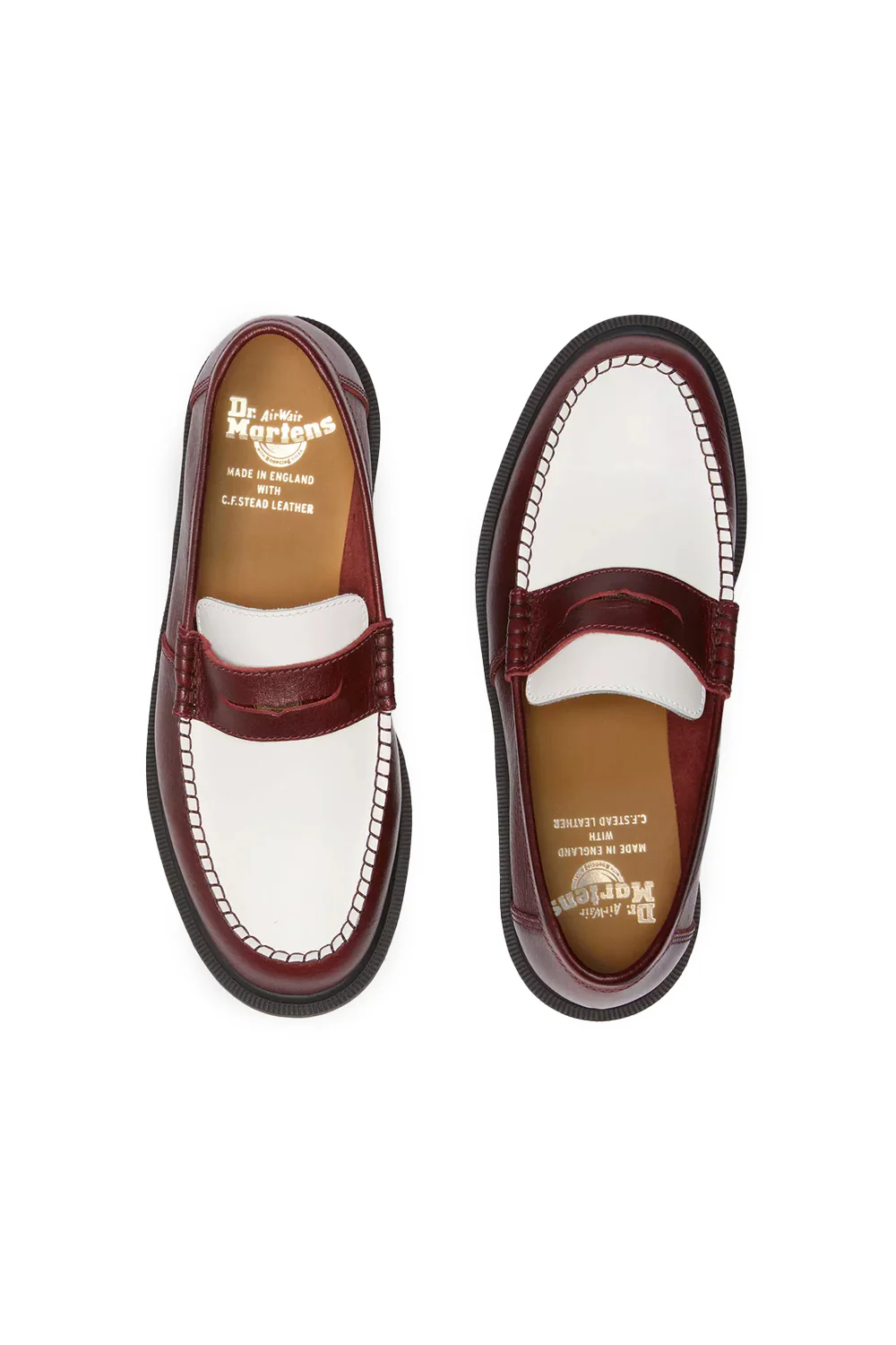 Dr Martens Classic Calf & Smooth Penton 'Burgundy/White' - Image 3