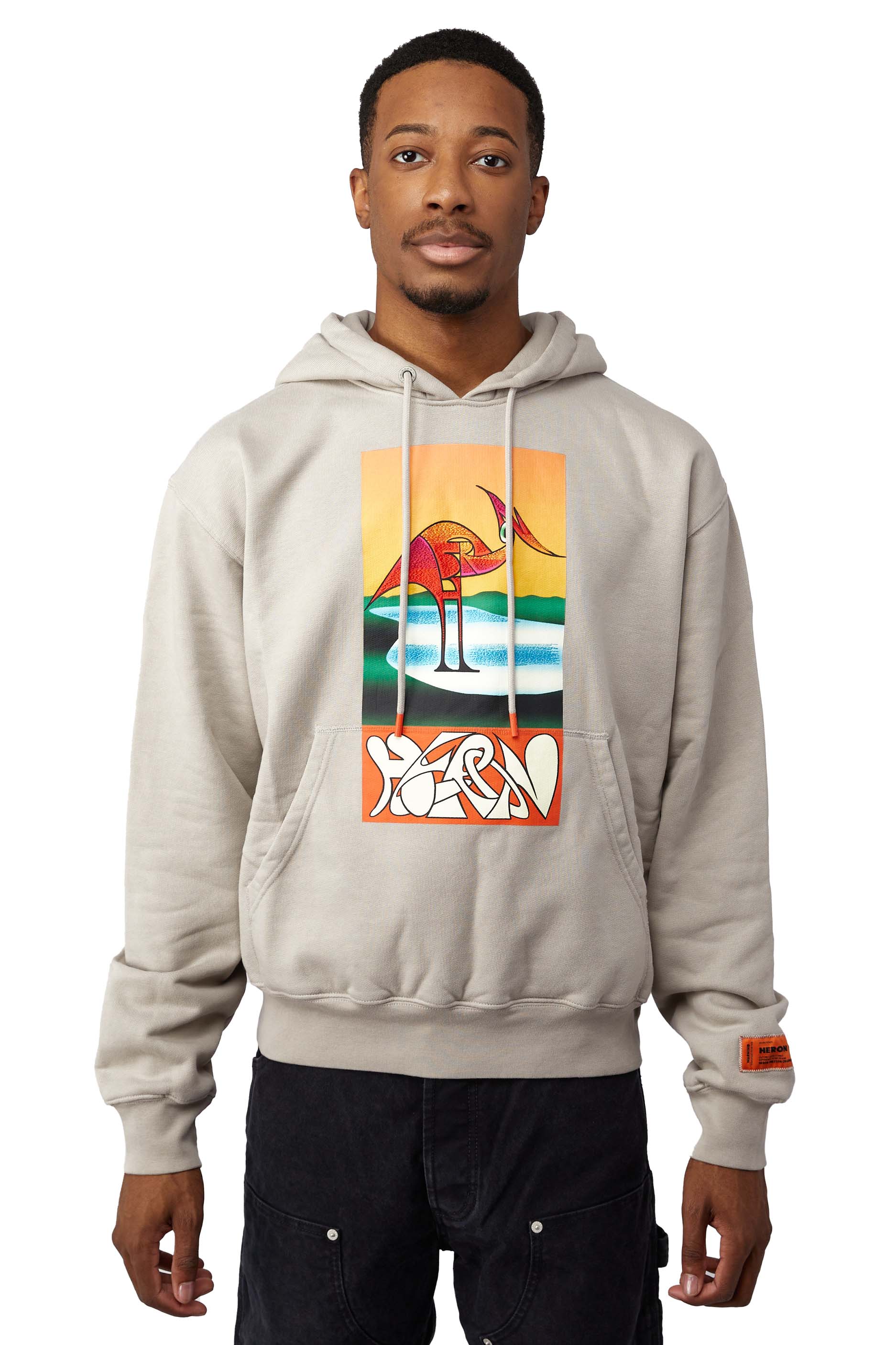 Heron Preston Heron Abstract Hoodie 'Grey/Orange'