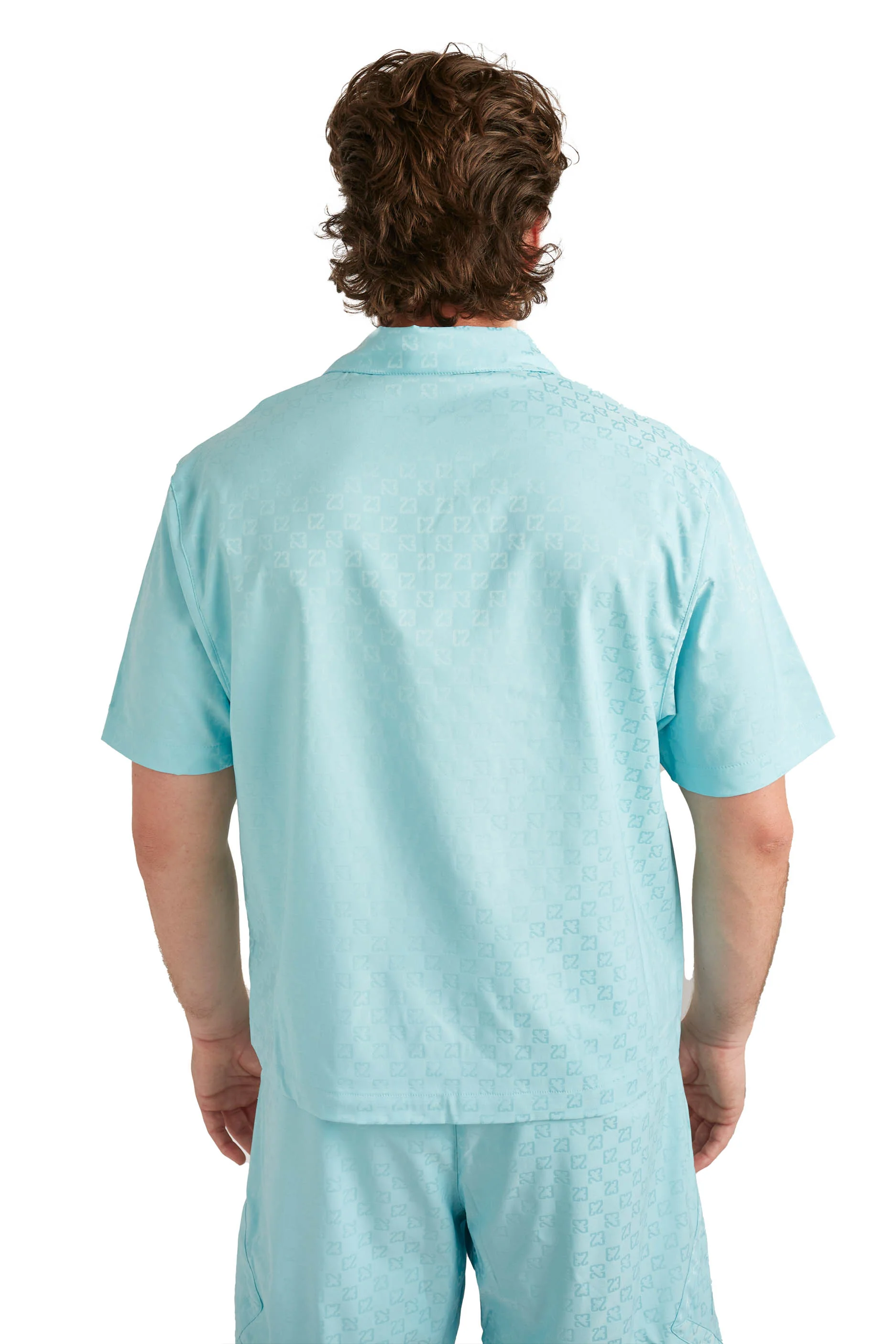 Jordan Mens Essentials SS Button Up Shirt 'Blue' - Image 3