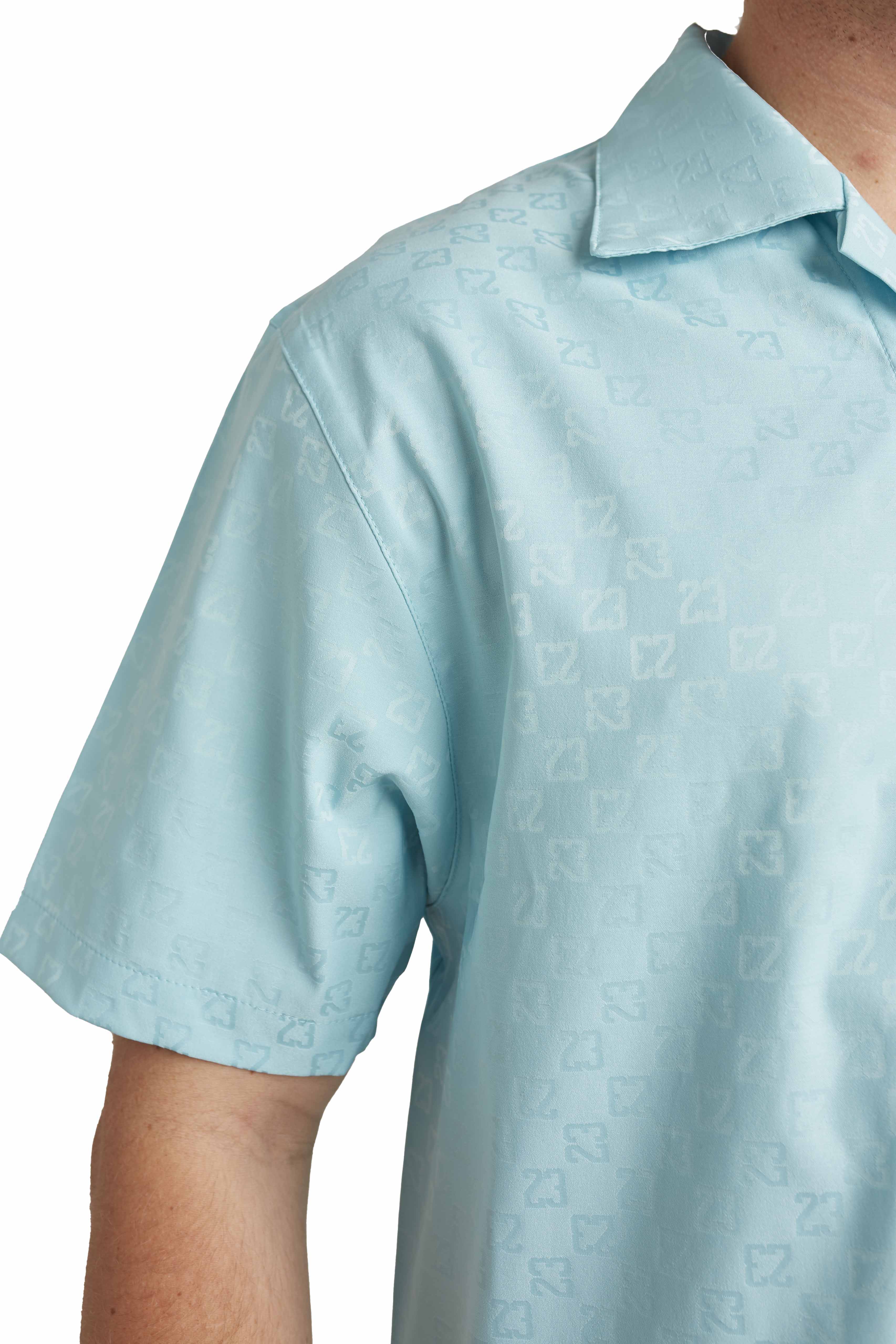 Jordan Mens Essentials SS Button Up Shirt 'Blue' - Image 4