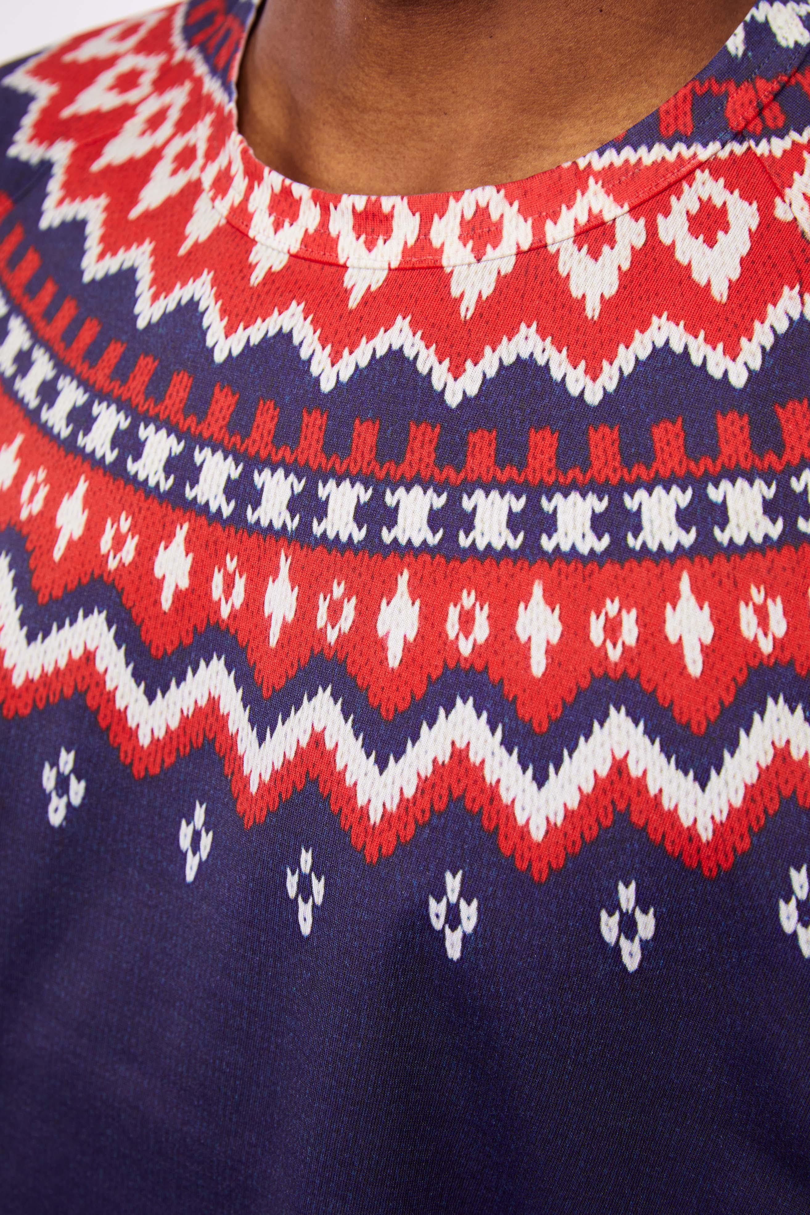 Junya Watanabe Sweater Print Tee 'White/Navy' - Image 4