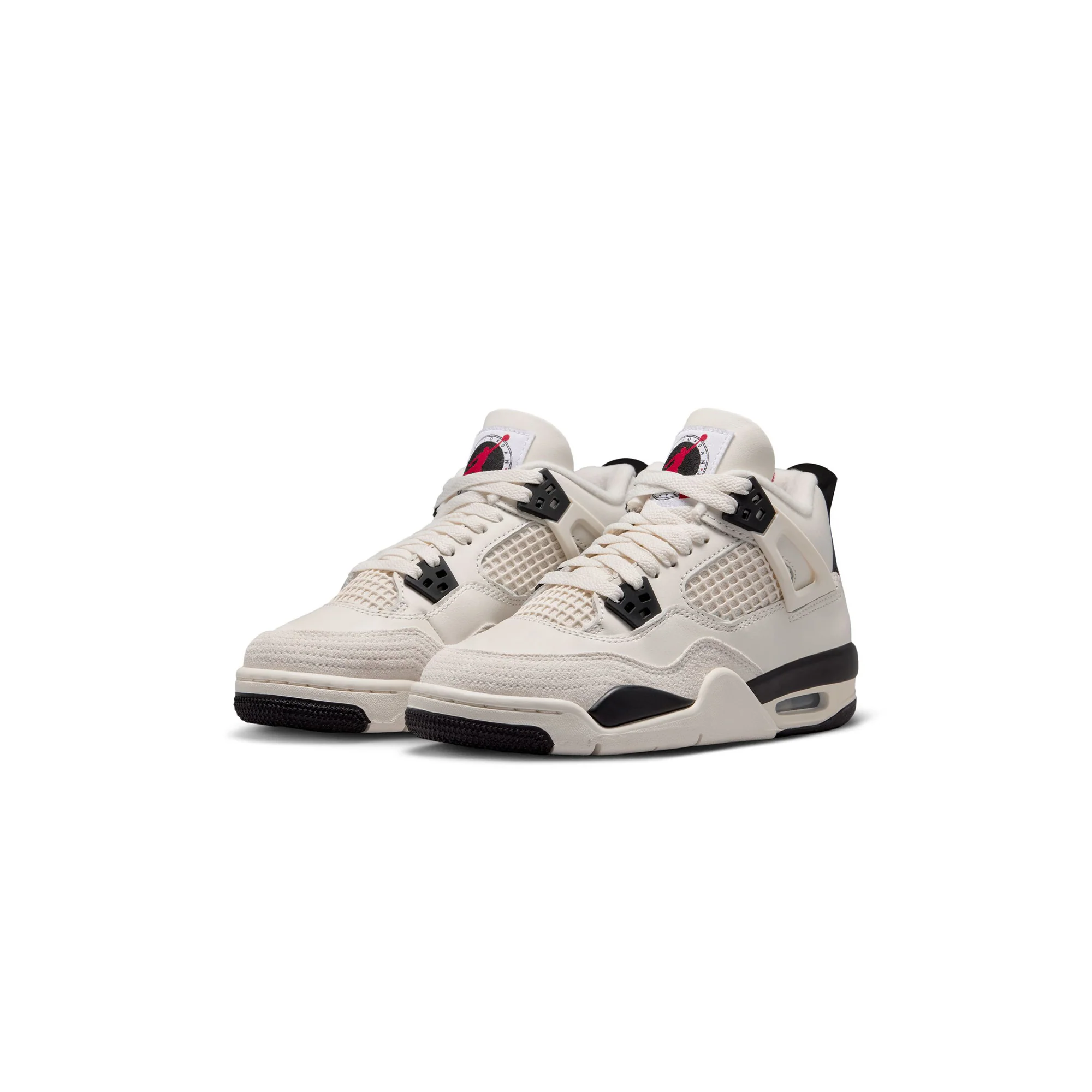 Kids Air Jordan 4 Retro OG FC 'Sail/Black/University Red' - Image 2