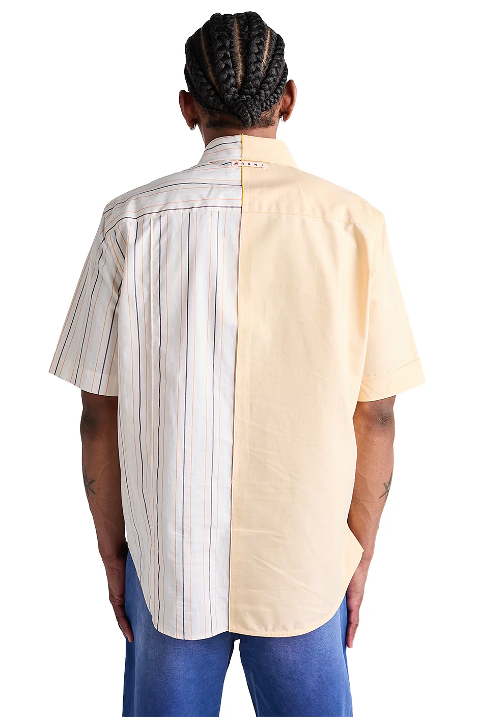 Marni Half Poplin Striped Shirt 'Ivory' - Image 3