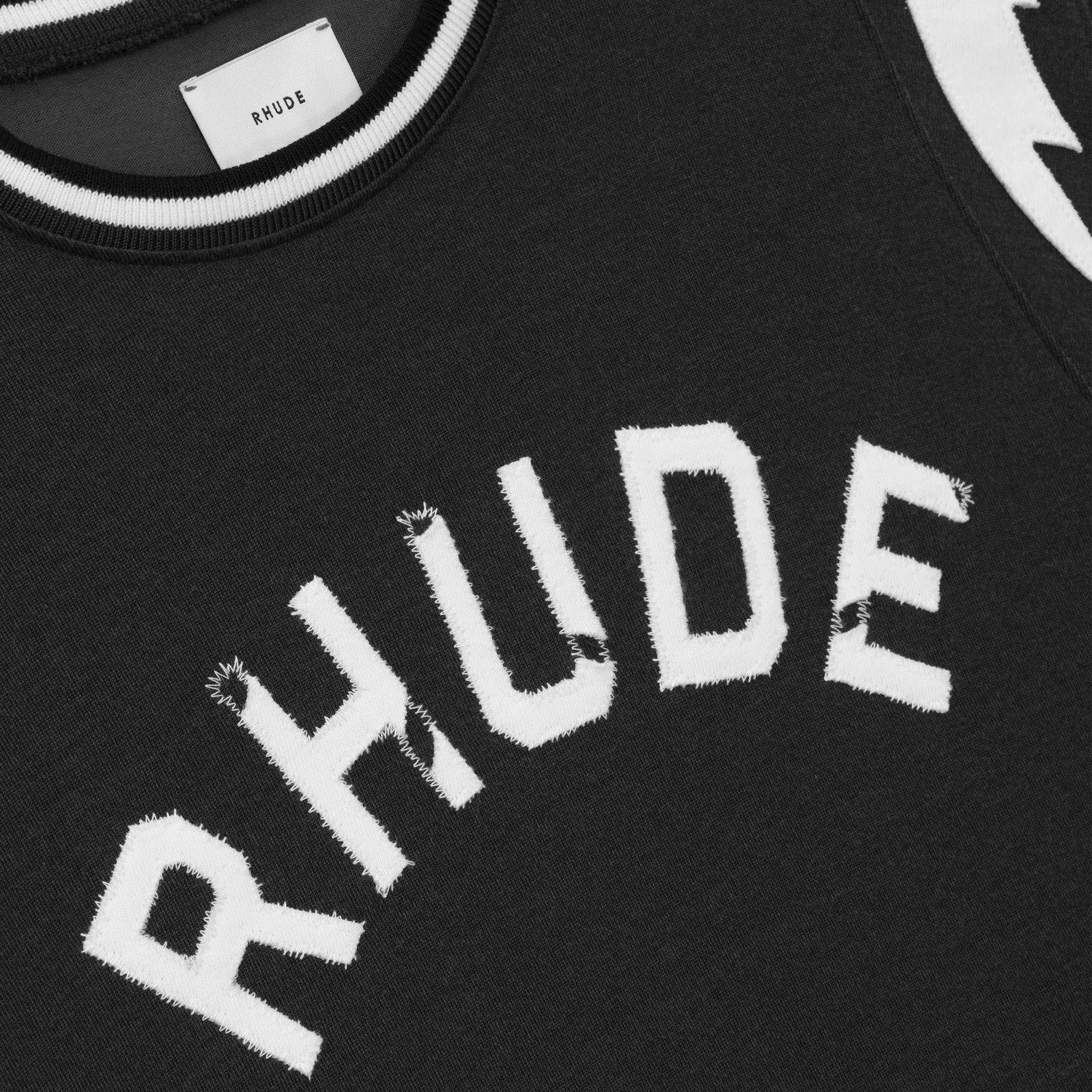 Rhude Lightning Ringer Tee 'Black/White' - Image 3