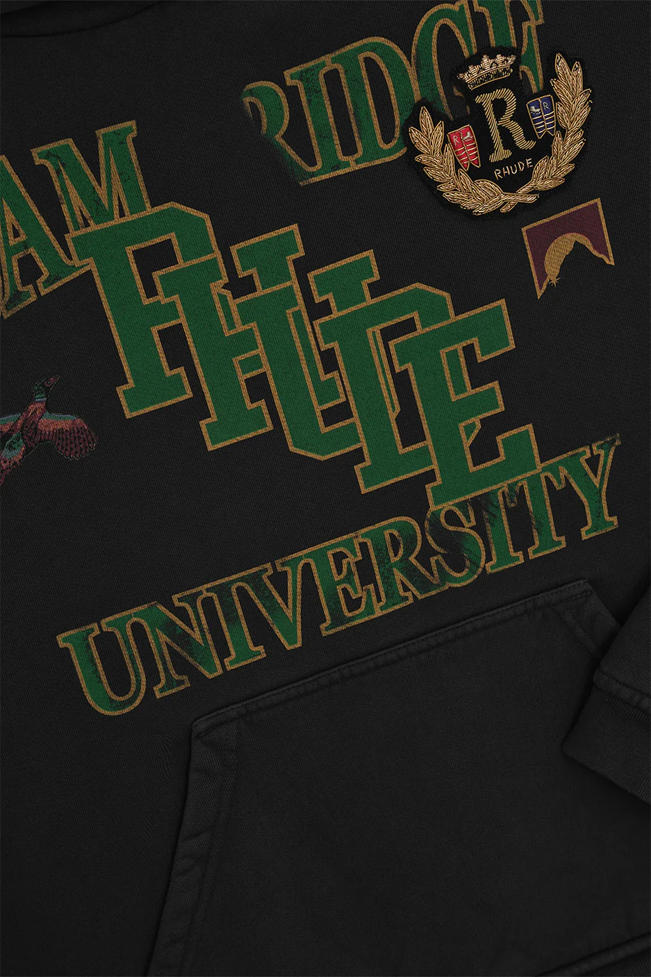 Rhude University Hoodie 'Black' - Image 3