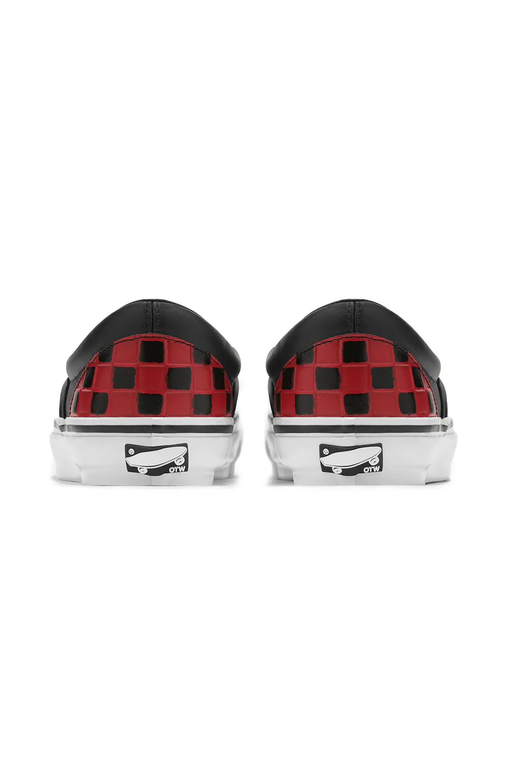 Vans OTW Slip-On 98 Vibram Leather Check 'Red/Black' - Image 4