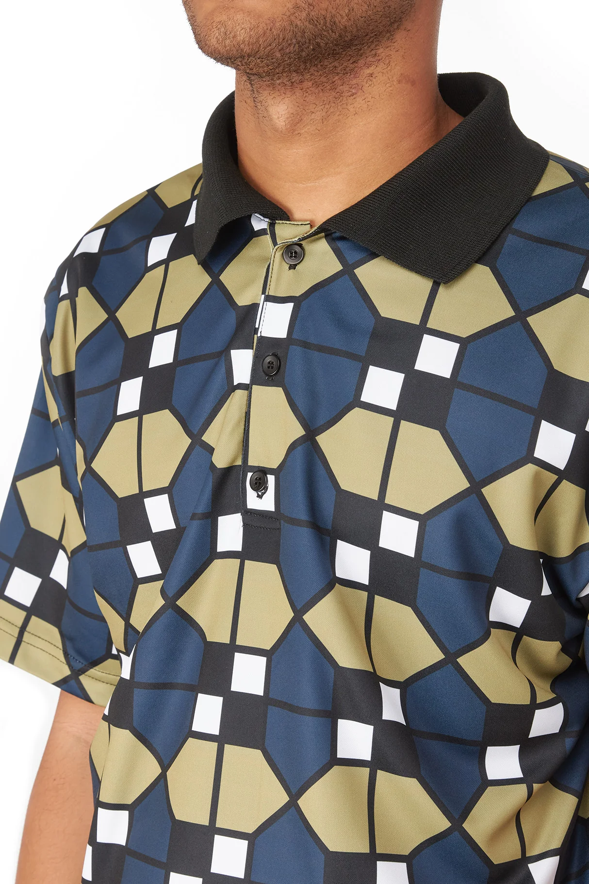 WHIM Mens Micro Poly Pique Golf Shirt 'Black' - Image 4