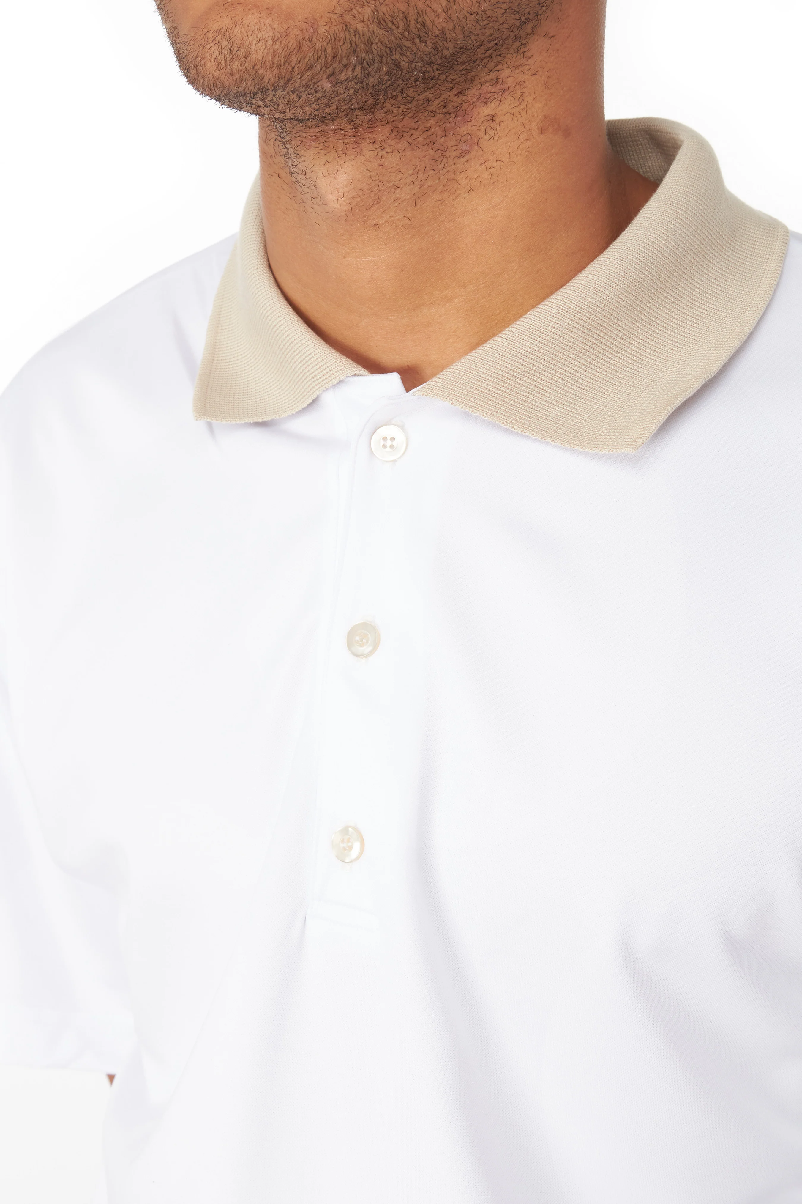 WHIM Mens Micro Poly Pique Golf Shirt 'Light Grey' - Image 4